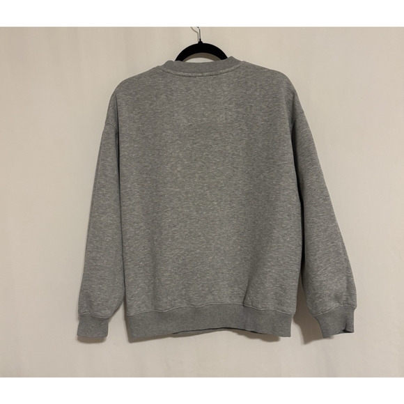 Anine Bing Spencer Crewneck Sweatshirt Large Gray Cotton Blend Relaxed - Picture 8 of 8